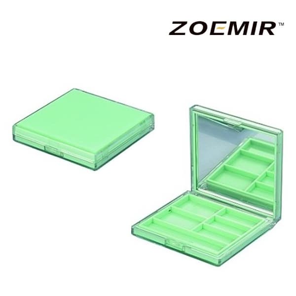Empty plastic green case _clear eyeshadow powder case